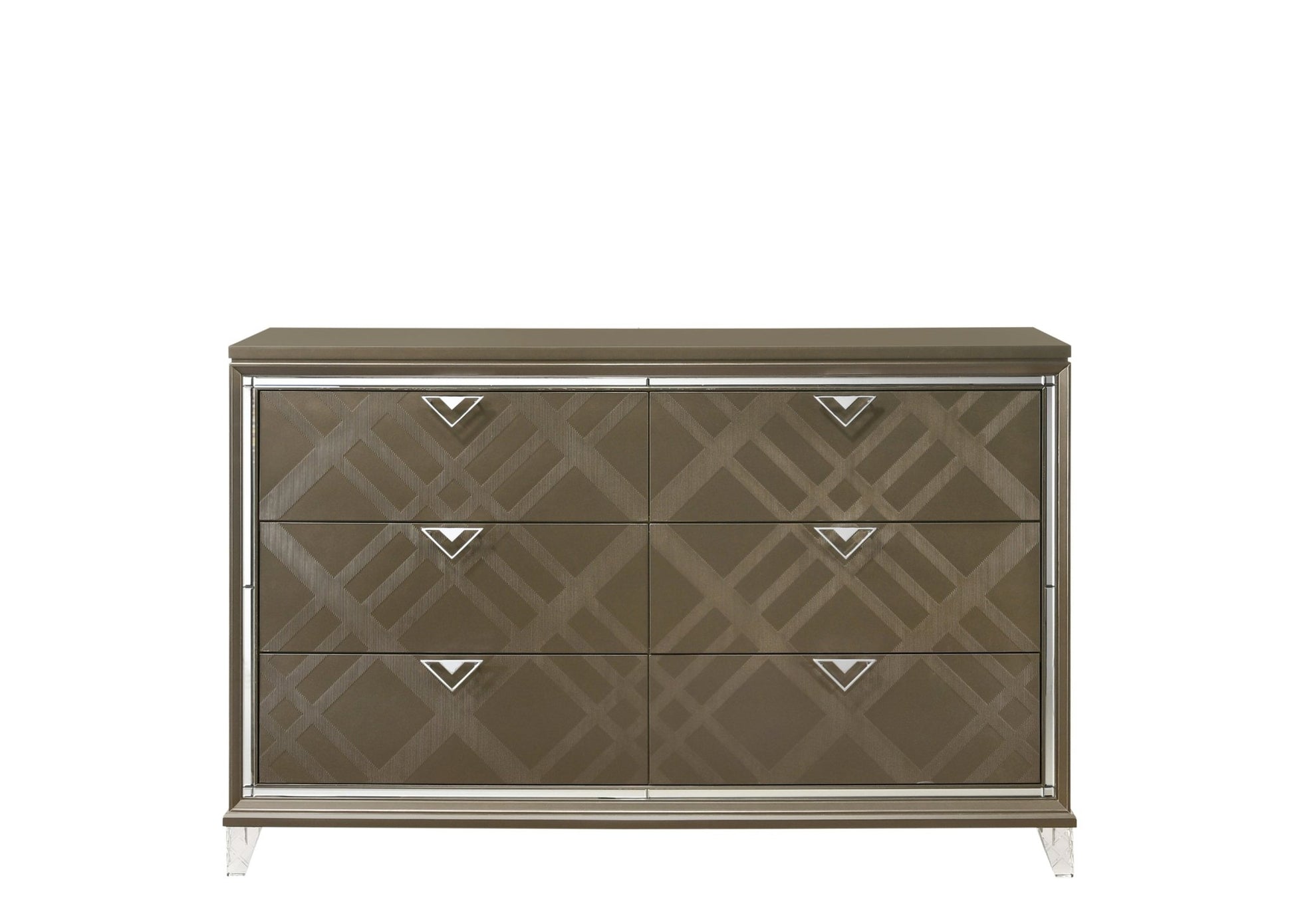 Skylar Dark Champagne Finish Dresser - 1st Choice Furniture Direct