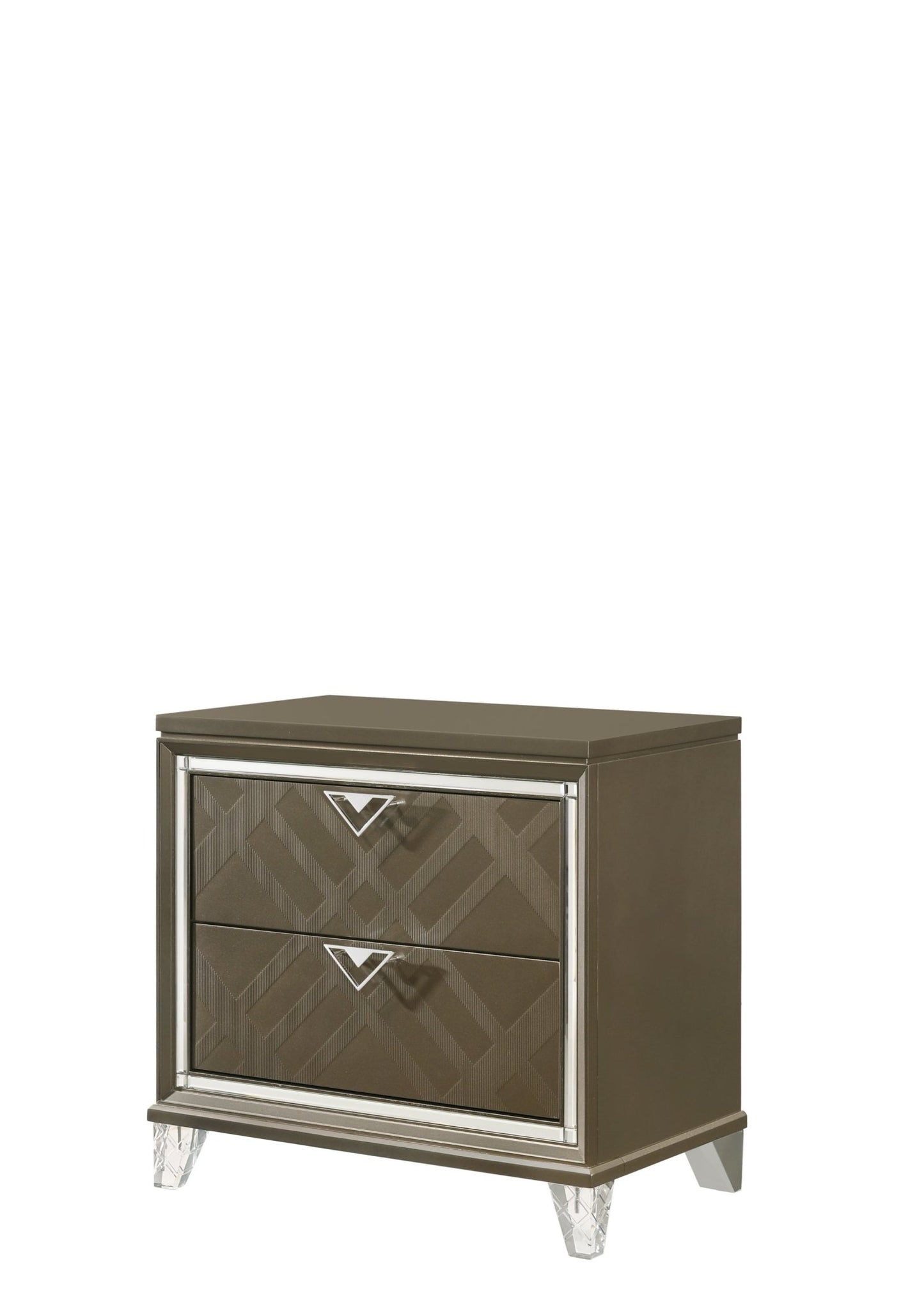 Skylar Dark Champagne Finish Nightstand - 1st Choice Furniture Direct