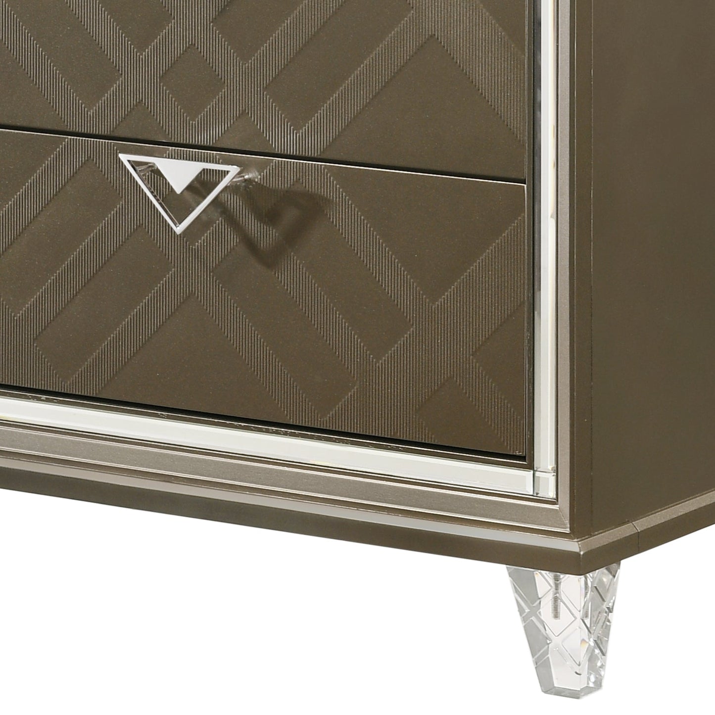 Skylar Dark Champagne Finish Nightstand - 1st Choice Furniture Direct