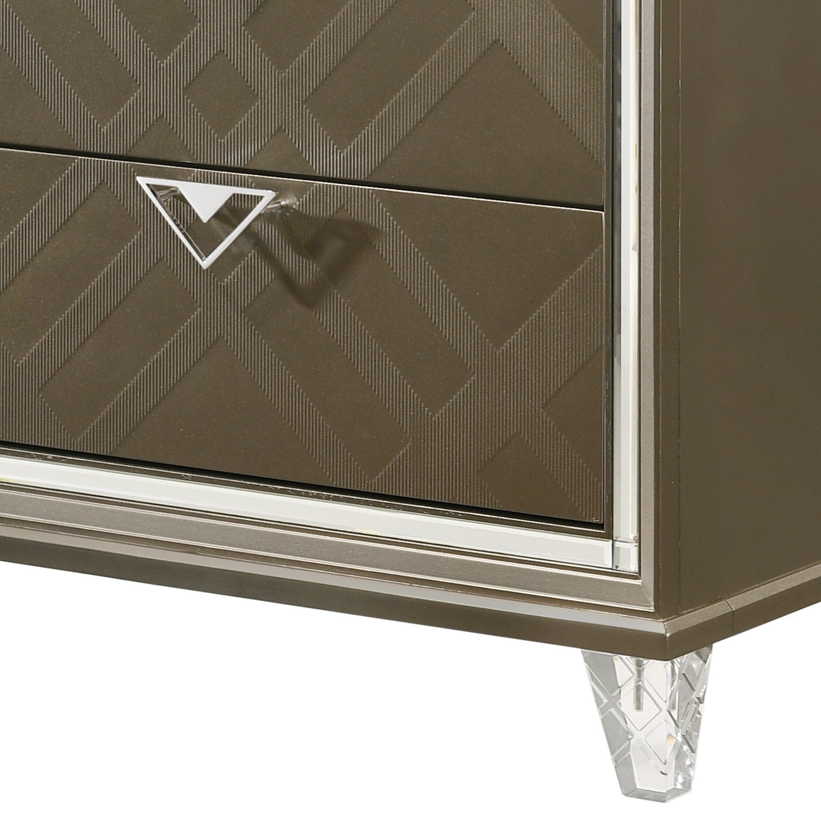 Skylar Dark Champagne Finish Nightstand - 1st Choice Furniture Direct
