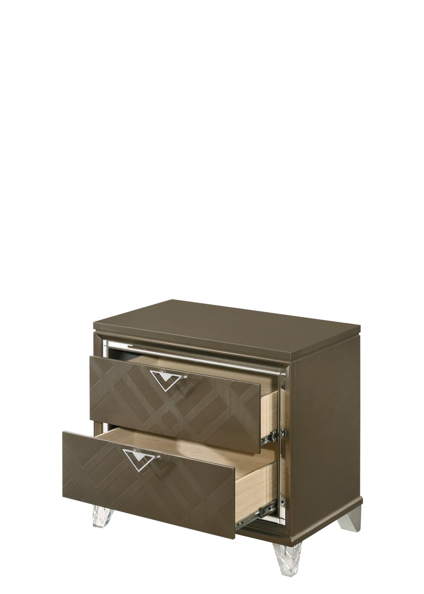 Skylar Dark Champagne Finish Nightstand - 1st Choice Furniture Direct