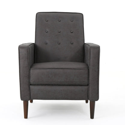 Slate Microfiber Recliner Chair with Birch Wood Legs - 1st Choice Furniture Direct