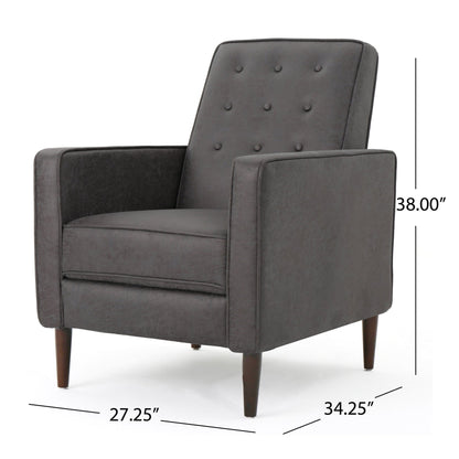 Slate Microfiber Recliner Chair with Birch Wood Legs - 1st Choice Furniture Direct