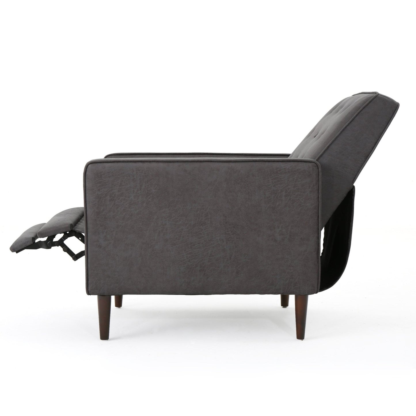 Slate Microfiber Recliner Chair with Birch Wood Legs - 1st Choice Furniture Direct