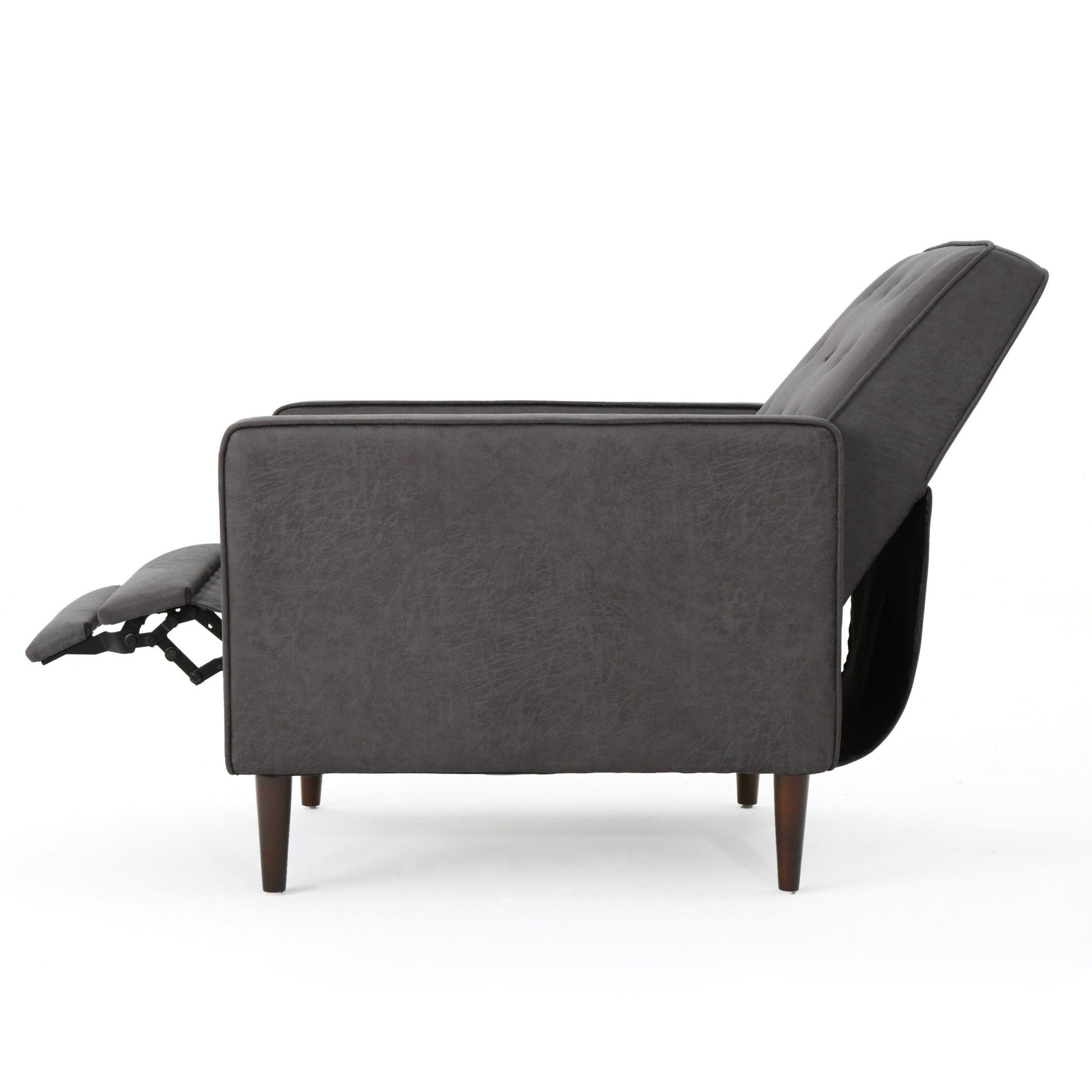 Slate Microfiber Recliner Chair with Birch Wood Legs - 1st Choice Furniture Direct