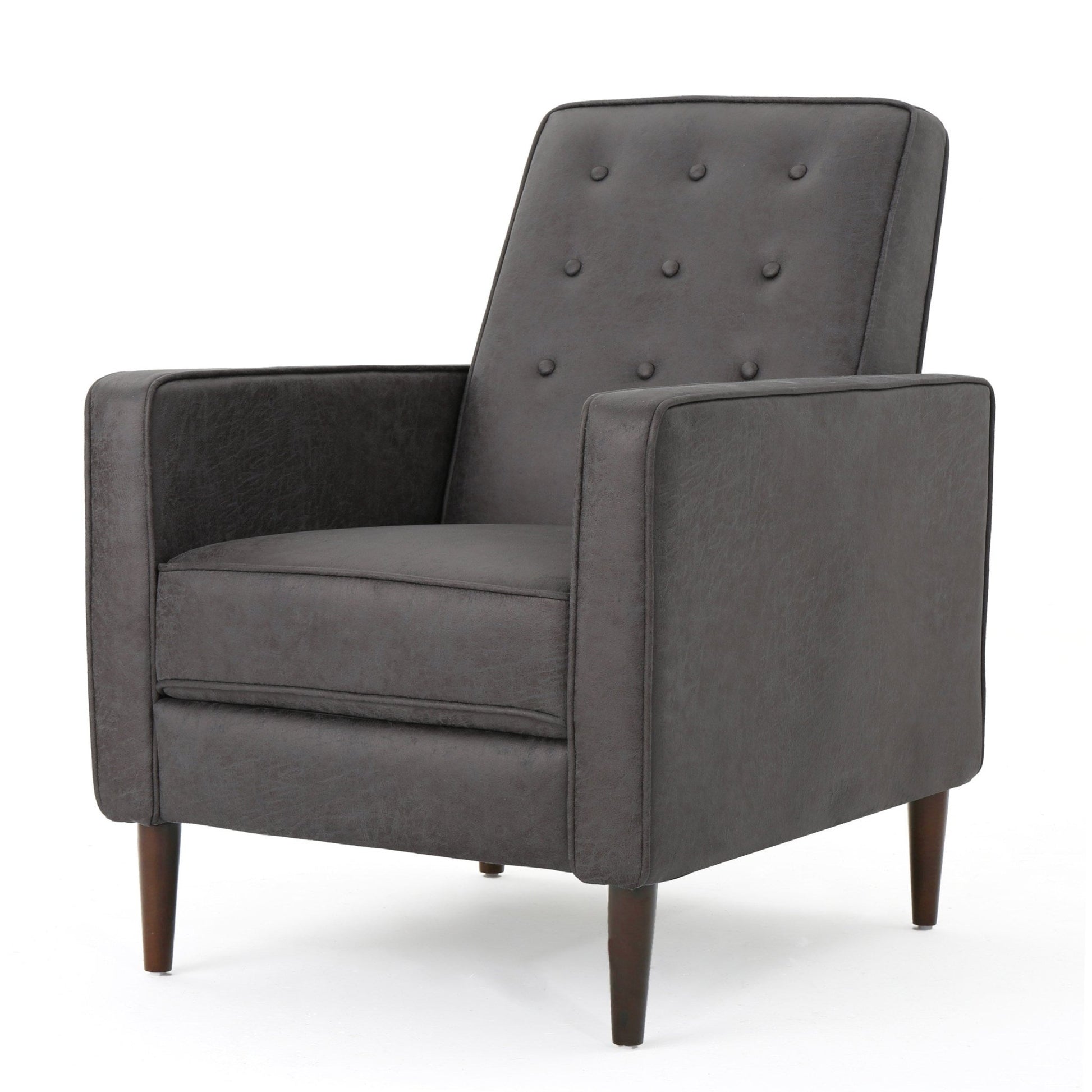 Slate Microfiber Recliner Chair with Birch Wood Legs - 1st Choice Furniture Direct