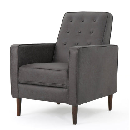 Slate Microfiber Recliner Chair with Birch Wood Legs - 1st Choice Furniture Direct