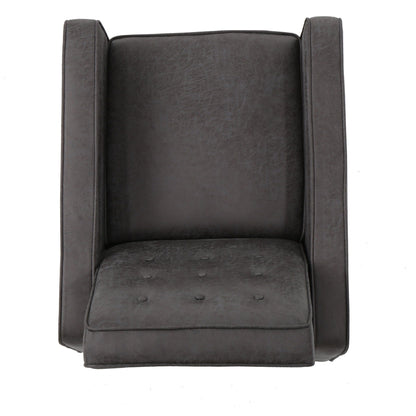Slate Microfiber Recliner Chair with Birch Wood Legs - 1st Choice Furniture Direct
