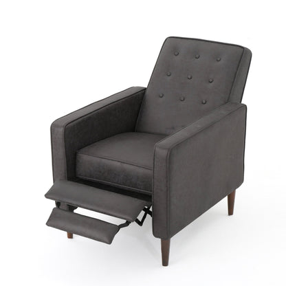 Slate Microfiber Recliner Chair with Birch Wood Legs - 1st Choice Furniture Direct