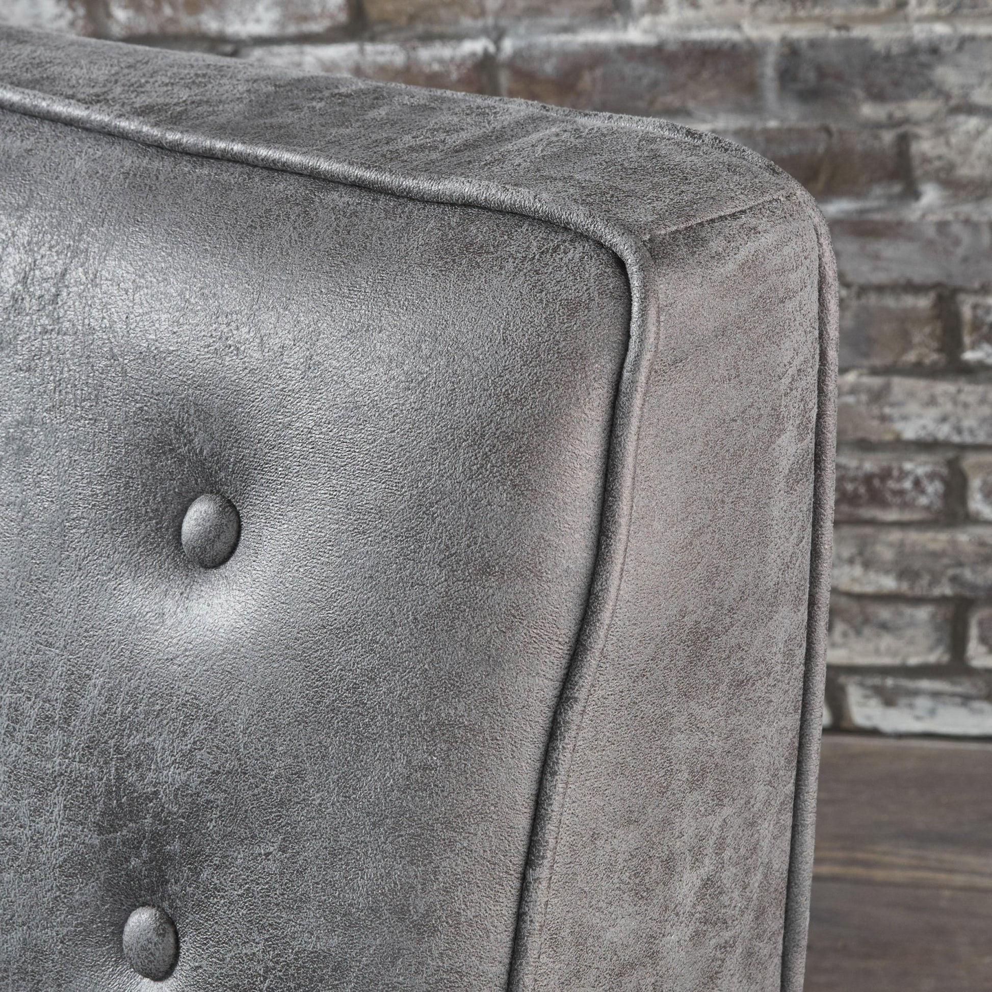 Slate Microfiber Recliner Chair with Birch Wood Legs - 1st Choice Furniture Direct