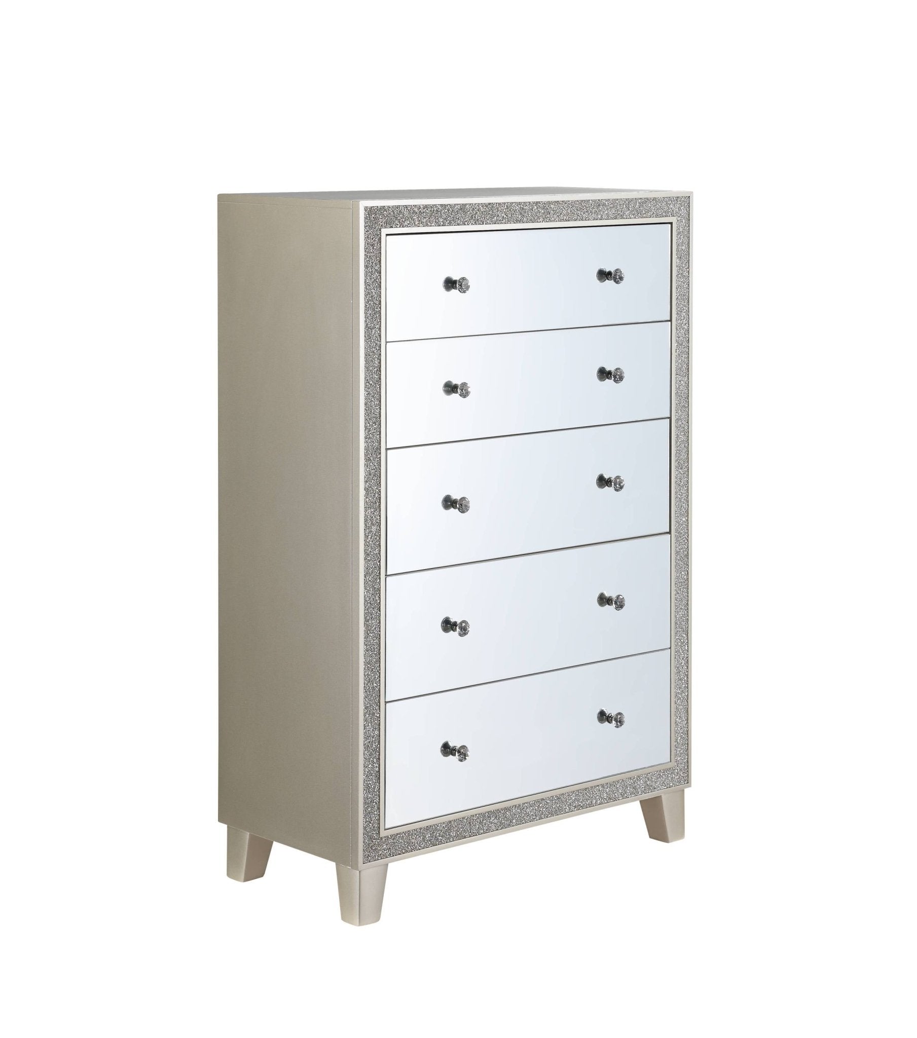 Sliverfluff Mirrored & Champagne Finish Chest - 1st Choice Furniture Direct