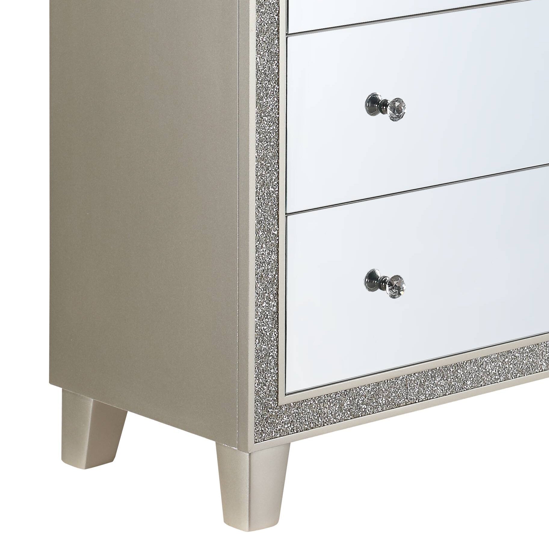Sliverfluff Mirrored & Champagne Finish Chest - 1st Choice Furniture Direct