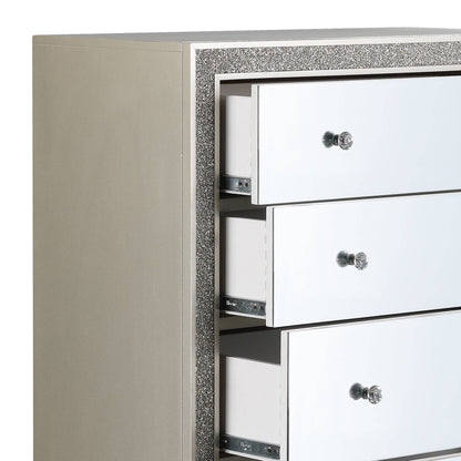 Sliverfluff Mirrored & Champagne Finish Chest - 1st Choice Furniture Direct