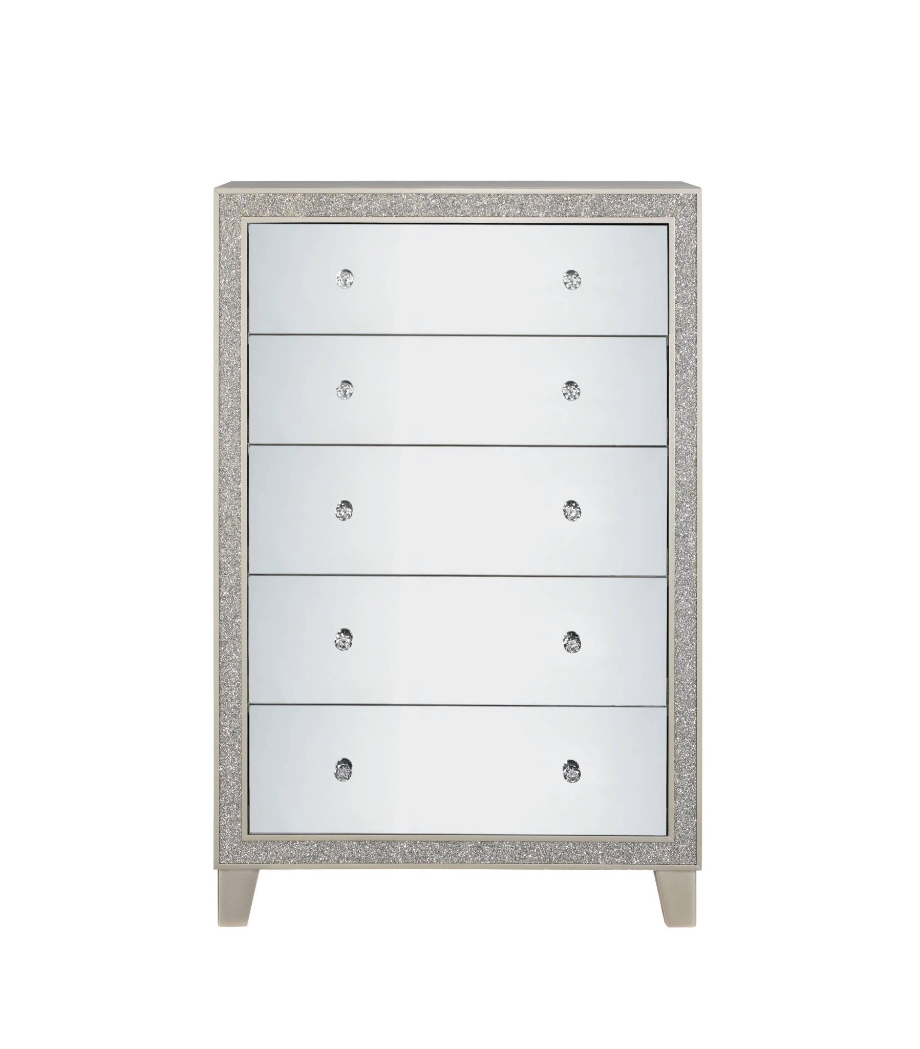 Sliverfluff Mirrored & Champagne Finish Chest - 1st Choice Furniture Direct