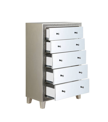 Sliverfluff Mirrored & Champagne Finish Chest - 1st Choice Furniture Direct