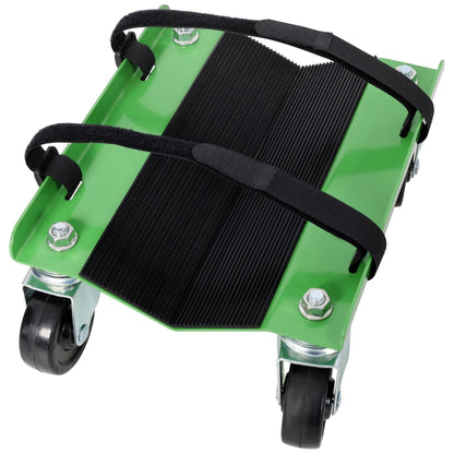 Snowmobile Dolly Heavy Duty Carries up to 1500lbs V - Slide with 2.5' Swivel Casters Rubber Pad Protecting Skis and 2 Pairs of Heavy Duty Straps Firmly Attaching on Skis, GREEN COLOR - 1st Choice Furniture Direct