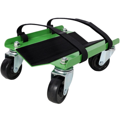 Snowmobile Dolly Heavy Duty Carries up to 1500lbs V - Slide with 2.5' Swivel Casters Rubber Pad Protecting Skis and 2 Pairs of Heavy Duty Straps Firmly Attaching on Skis, GREEN COLOR - 1st Choice Furniture Direct