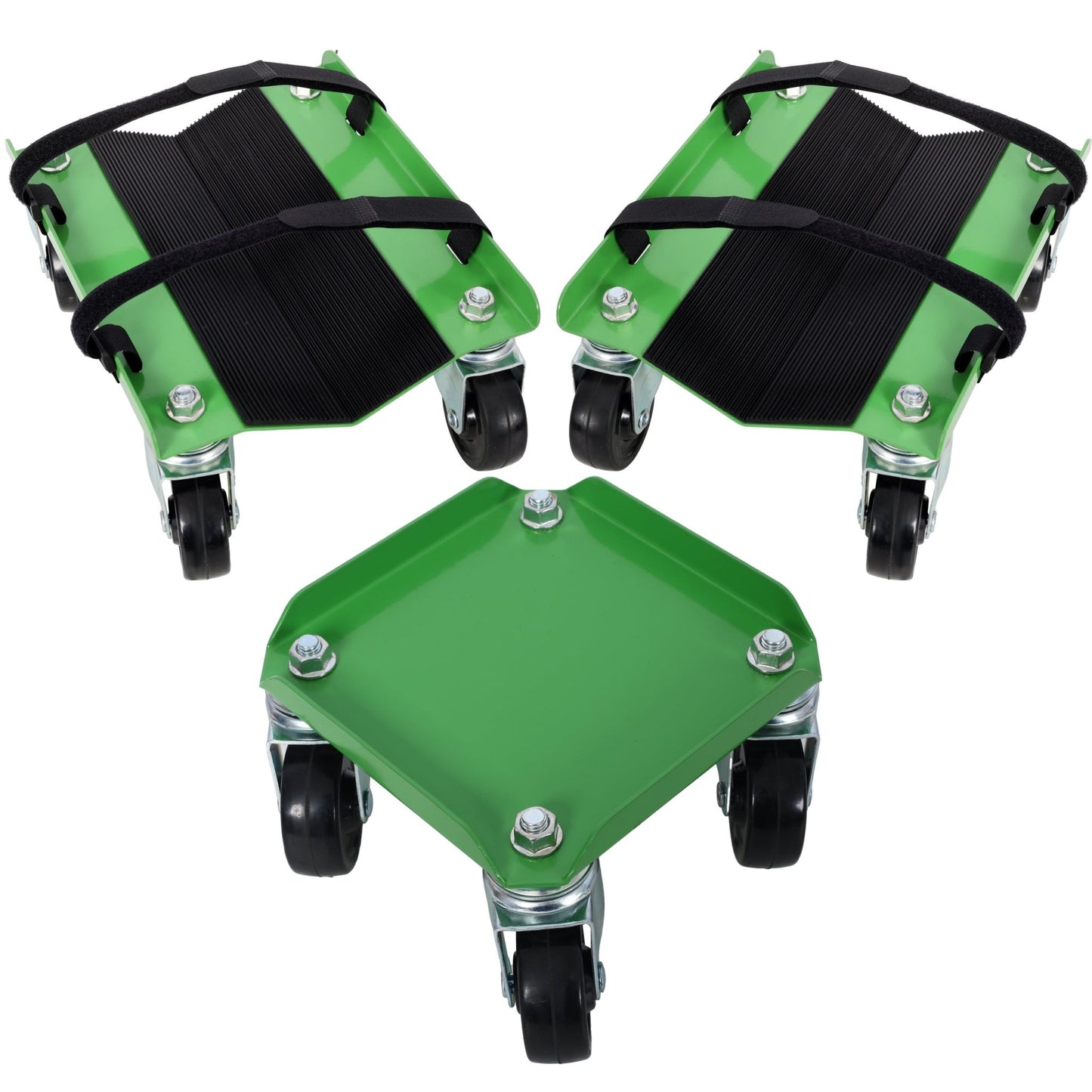 Snowmobile Dolly Heavy Duty Carries up to 1500lbs V - Slide with 2.5' Swivel Casters Rubber Pad Protecting Skis and 2 Pairs of Heavy Duty Straps Firmly Attaching on Skis, GREEN COLOR - 1st Choice Furniture Direct
