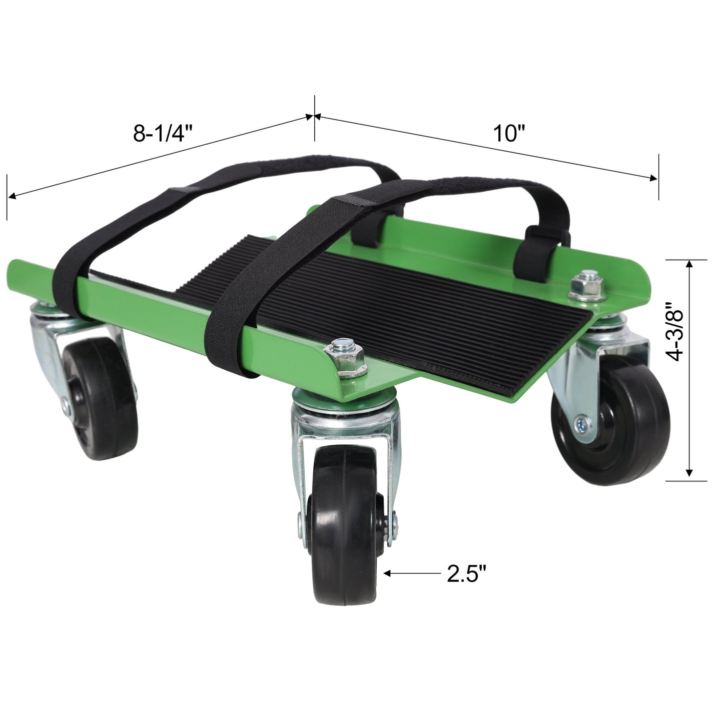 Snowmobile Dolly Heavy Duty Carries up to 1500lbs V - Slide with 2.5' Swivel Casters Rubber Pad Protecting Skis and 2 Pairs of Heavy Duty Straps Firmly Attaching on Skis, GREEN COLOR - 1st Choice Furniture Direct