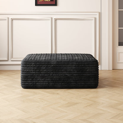 Sofa ottoman ,No Assembly Required,Black(Plush Corduroy Fabric) - 1st Choice Furniture Direct