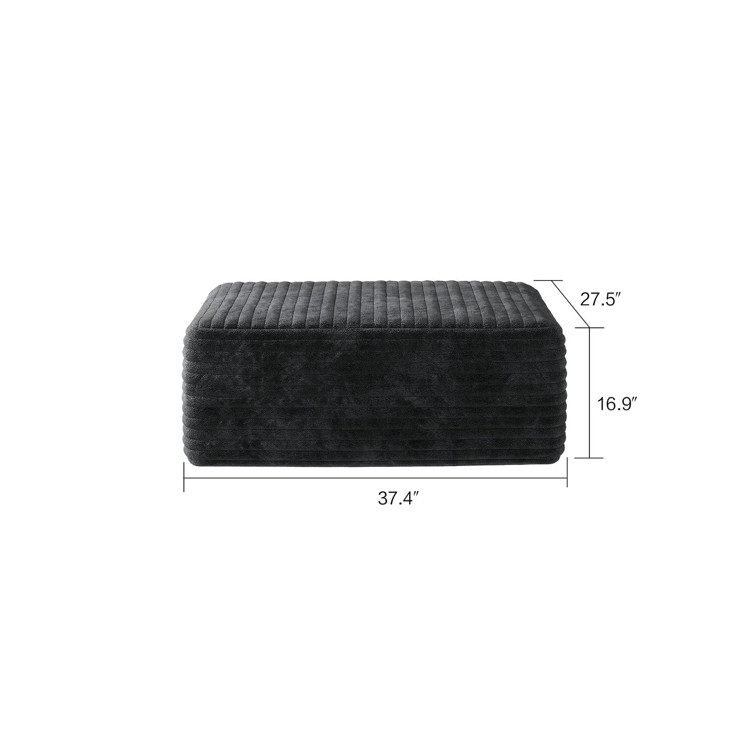 Sofa ottoman ,No Assembly Required,Black(Plush Corduroy Fabric) - 1st Choice Furniture Direct