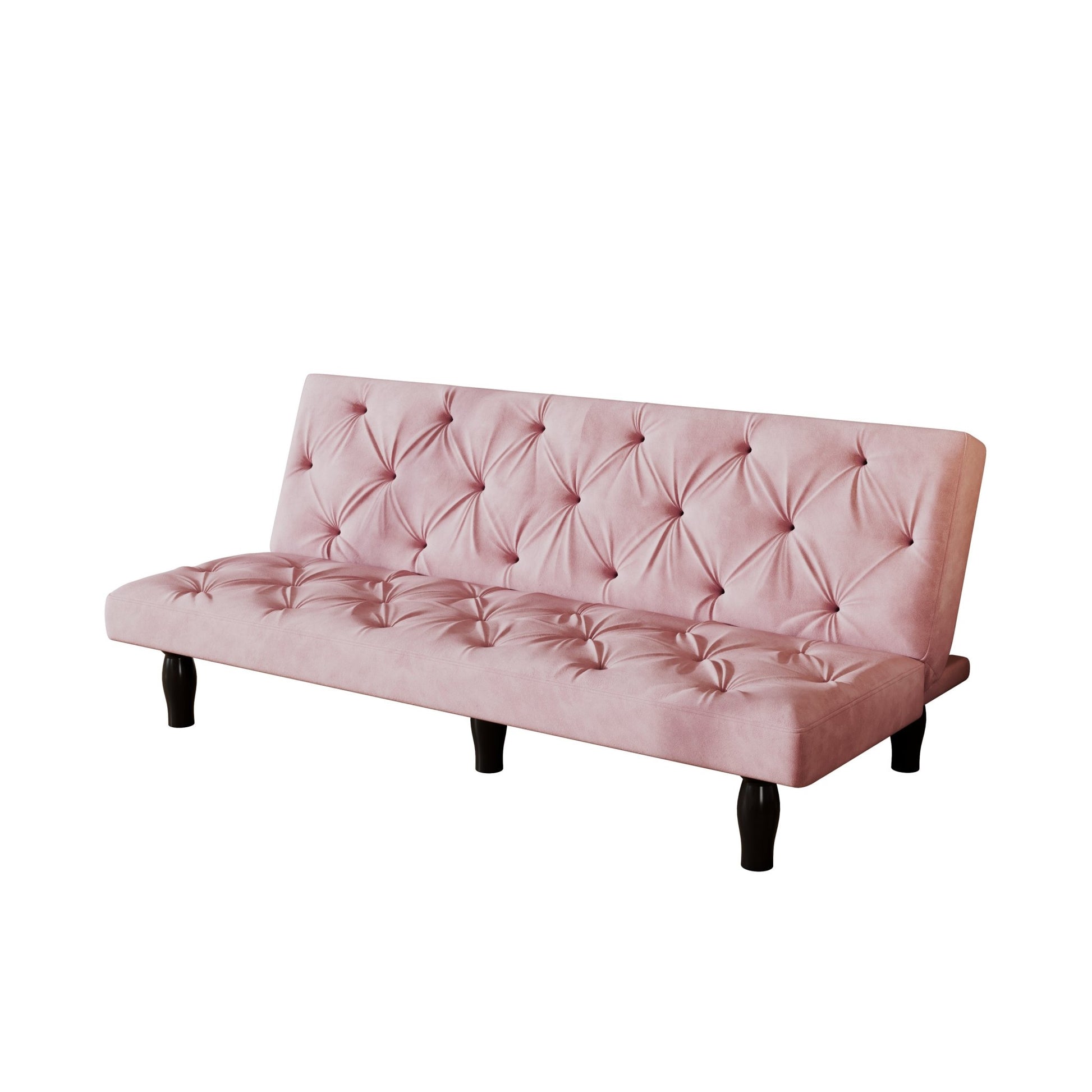 Sofa to Sofa Bed Transformation: 66' Pink Velvet Sofa Bed, Ideal for Family Living Rooms, Apartments & Bedrooms - 1st Choice Furniture Direct
