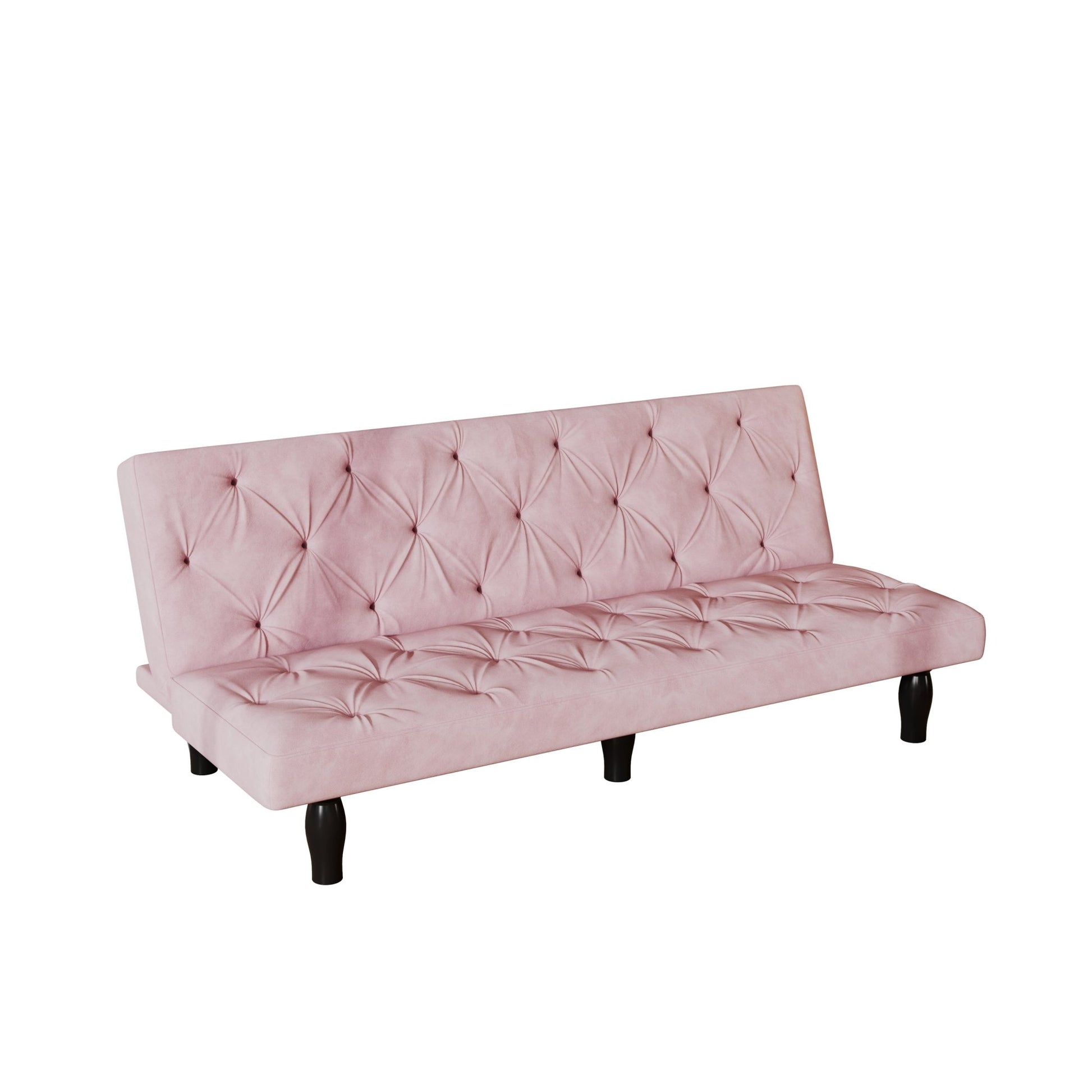 Sofa to Sofa Bed Transformation: 66' Pink Velvet Sofa Bed, Ideal for Family Living Rooms, Apartments & Bedrooms - 1st Choice Furniture Direct