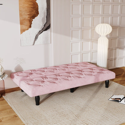 Sofa to Sofa Bed Transformation: 66' Pink Velvet Sofa Bed, Ideal for Family Living Rooms, Apartments & Bedrooms - 1st Choice Furniture Direct