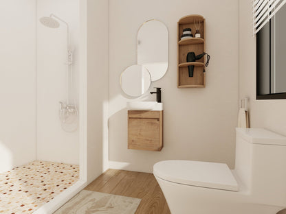 Soft Close Doors Bathroom Vanity With Sink and Storage Rack,16 Inch For Small Bathroom - 1st Choice Furniture Direct