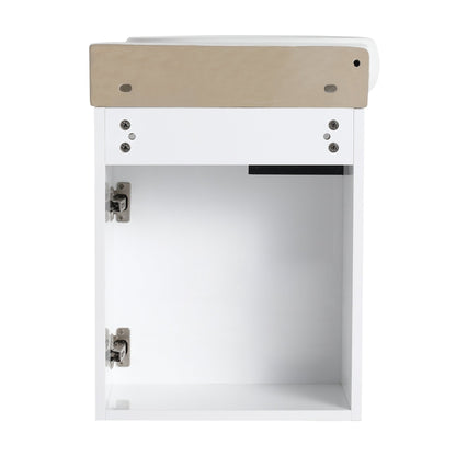 Soft Close Doors Bathroom Vanity With Sink and Storage Rack,16 Inch For Small Bathroom - 1st Choice Furniture Direct