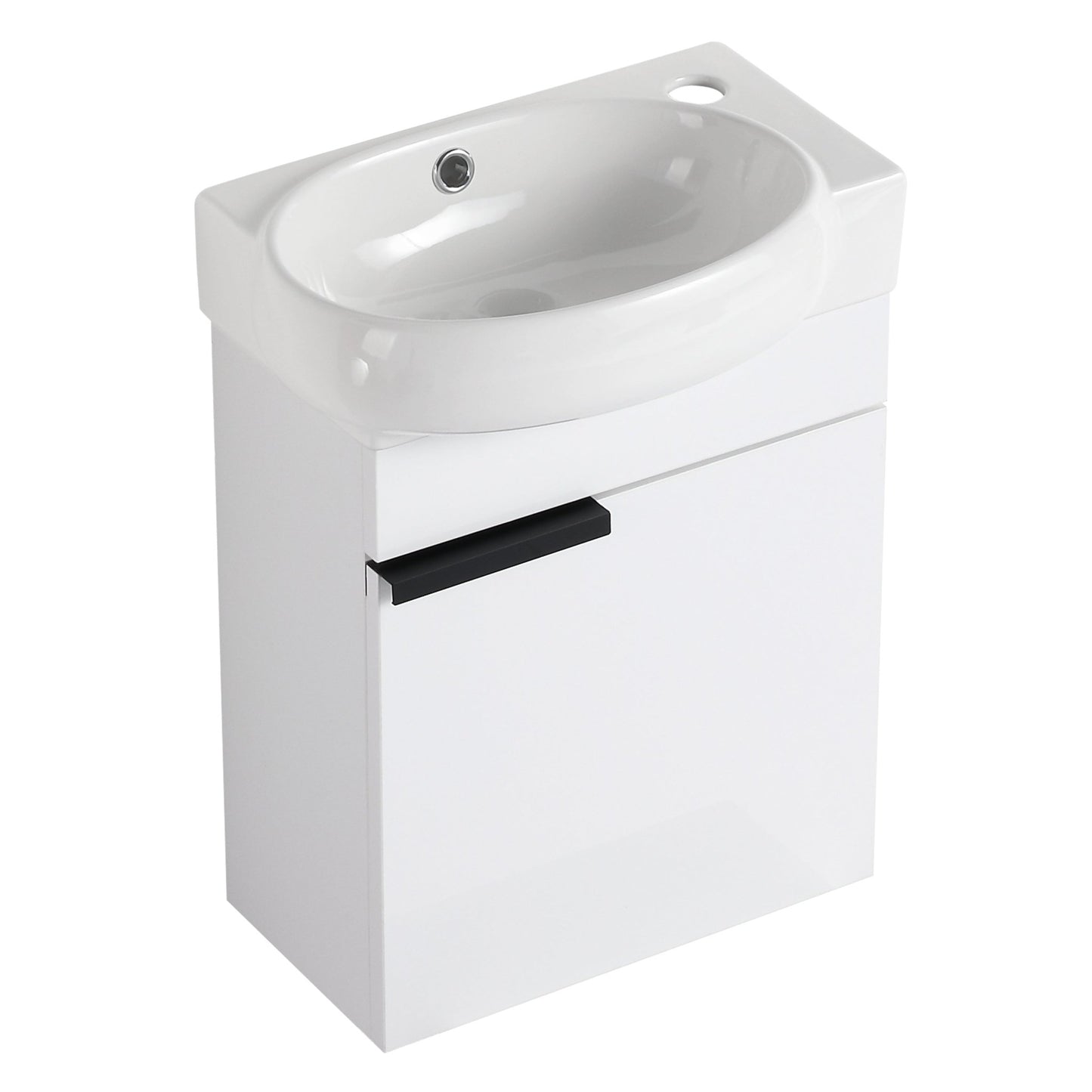 Soft Close Doors Bathroom Vanity With Sink and Storage Rack,16 Inch For Small Bathroom - 1st Choice Furniture Direct