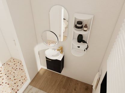 Soft Close Doors Bathroom Vanity With Sink and Storage Rack,16 Inch For Small Bathroom - 1st Choice Furniture Direct
