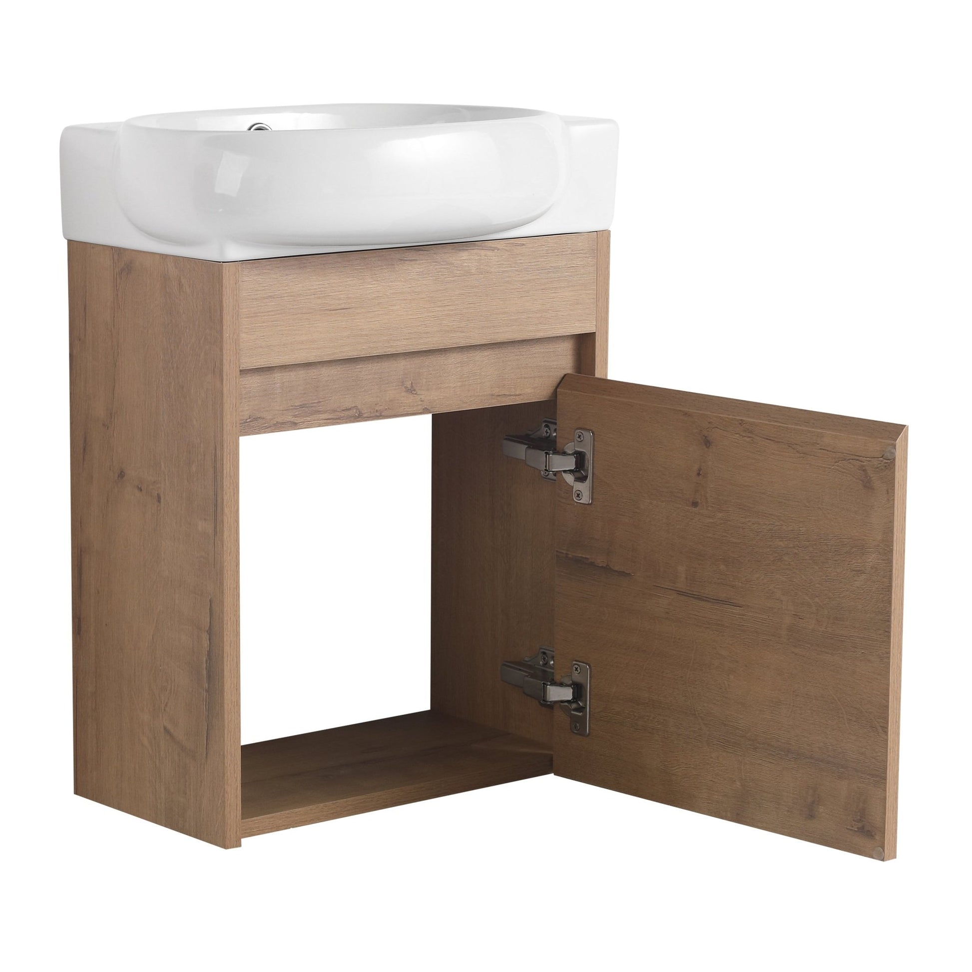Soft Close Doors Bathroom Vanity With Sink and Storage Rack,16 Inch For Small Bathroom - 1st Choice Furniture Direct