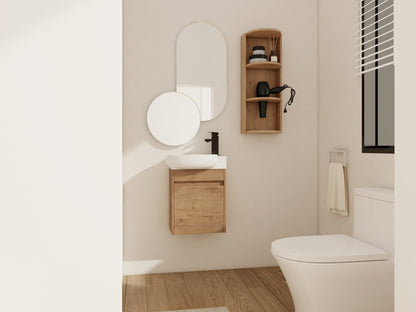 Soft Close Doors Bathroom Vanity With Sink and Storage Rack,16 Inch For Small Bathroom - 1st Choice Furniture Direct