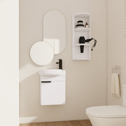 Soft Close Doors Bathroom Vanity With Sink and Storage Rack,16 Inch For Small Bathroom - 1st Choice Furniture Direct