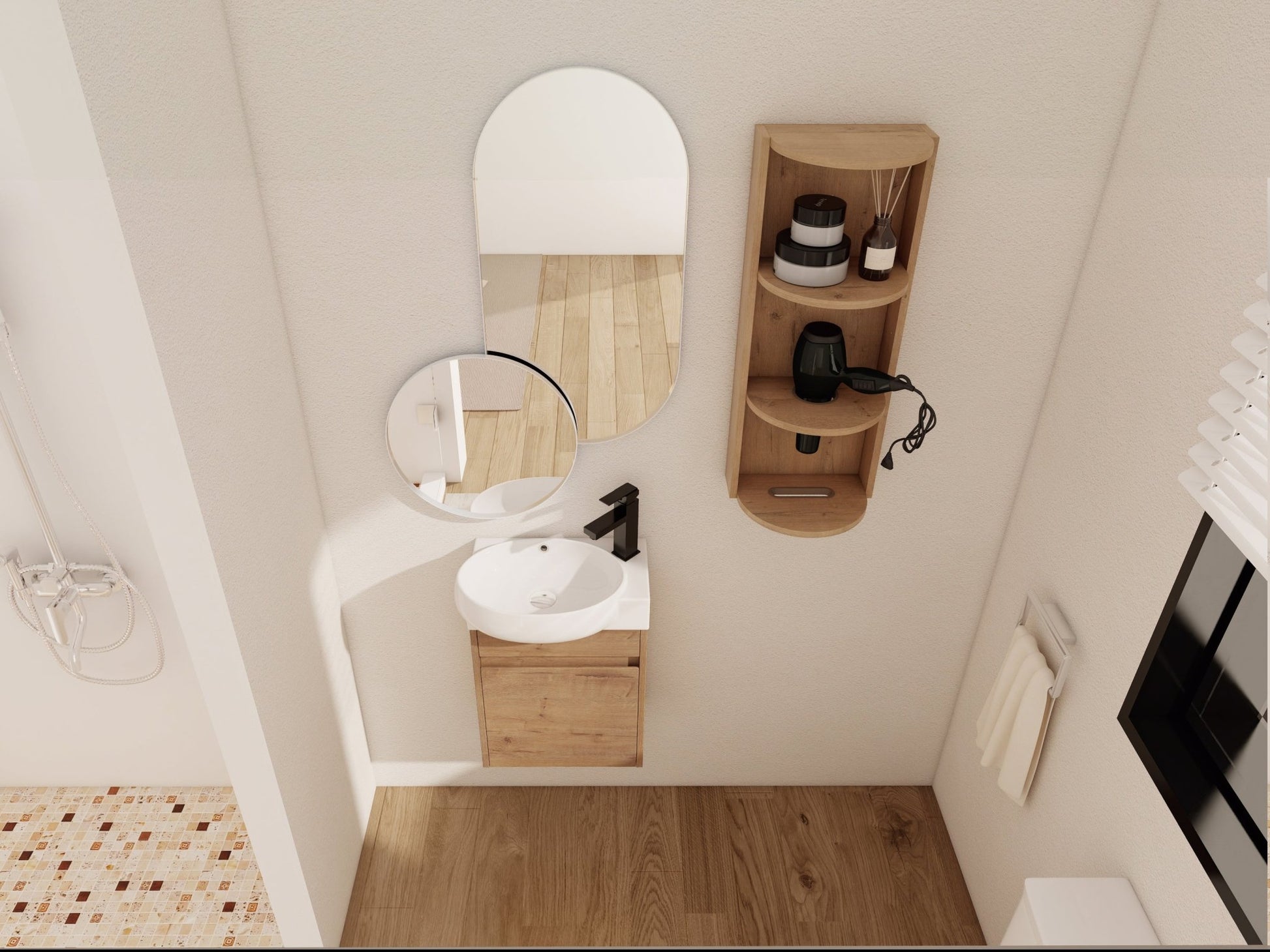 Soft Close Doors Bathroom Vanity With Sink and Storage Rack,16 Inch For Small Bathroom - 1st Choice Furniture Direct