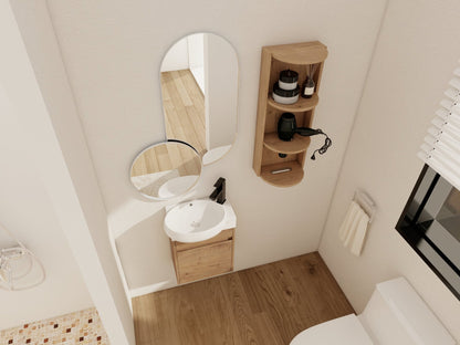 Soft Close Doors Bathroom Vanity With Sink and Storage Rack,16 Inch For Small Bathroom - 1st Choice Furniture Direct