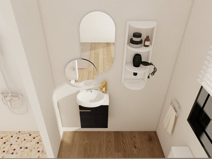 Soft Close Doors Bathroom Vanity With Sink and Storage Rack,16 Inch For Small Bathroom - 1st Choice Furniture Direct