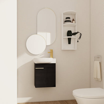 Soft Close Doors Bathroom Vanity With Sink and Storage Rack,16 Inch For Small Bathroom - 1st Choice Furniture Direct