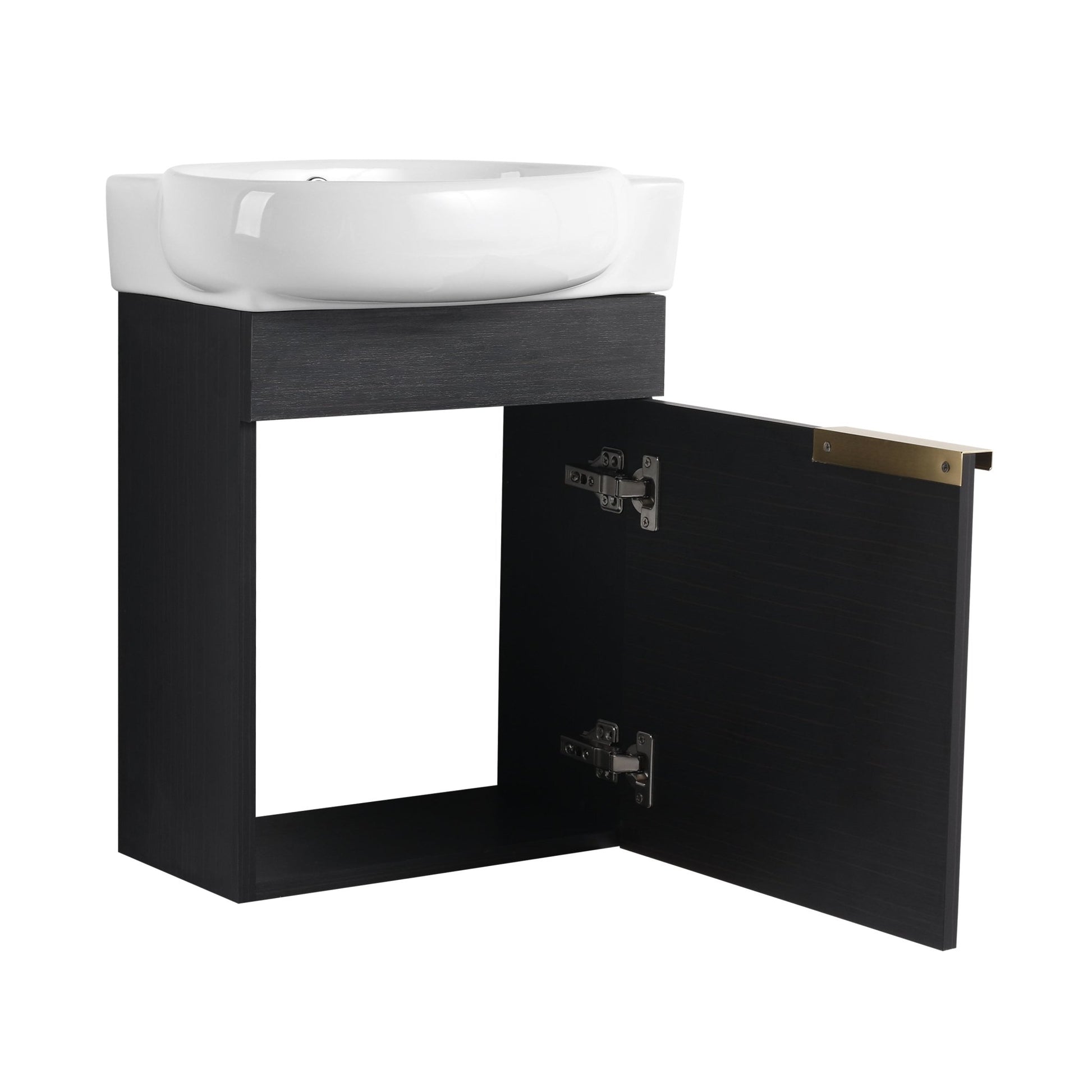 Soft Close Doors Bathroom Vanity With Sink and Storage Rack,16 Inch For Small Bathroom - 1st Choice Furniture Direct