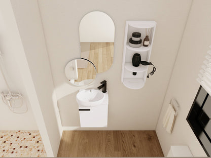 Soft Close Doors Bathroom Vanity With Sink and Storage Rack,16 Inch For Small Bathroom - 1st Choice Furniture Direct