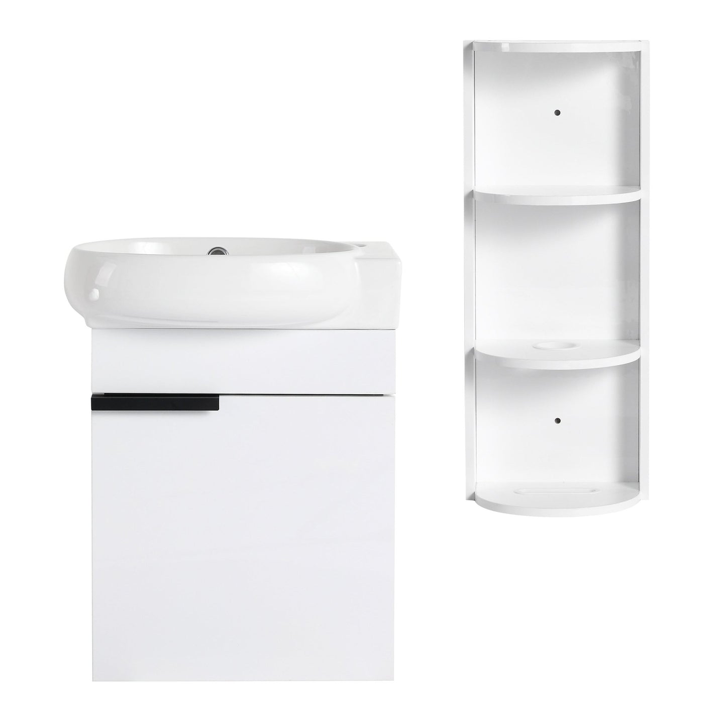 Soft Close Doors Bathroom Vanity With Sink and Storage Rack,16 Inch For Small Bathroom - 1st Choice Furniture Direct