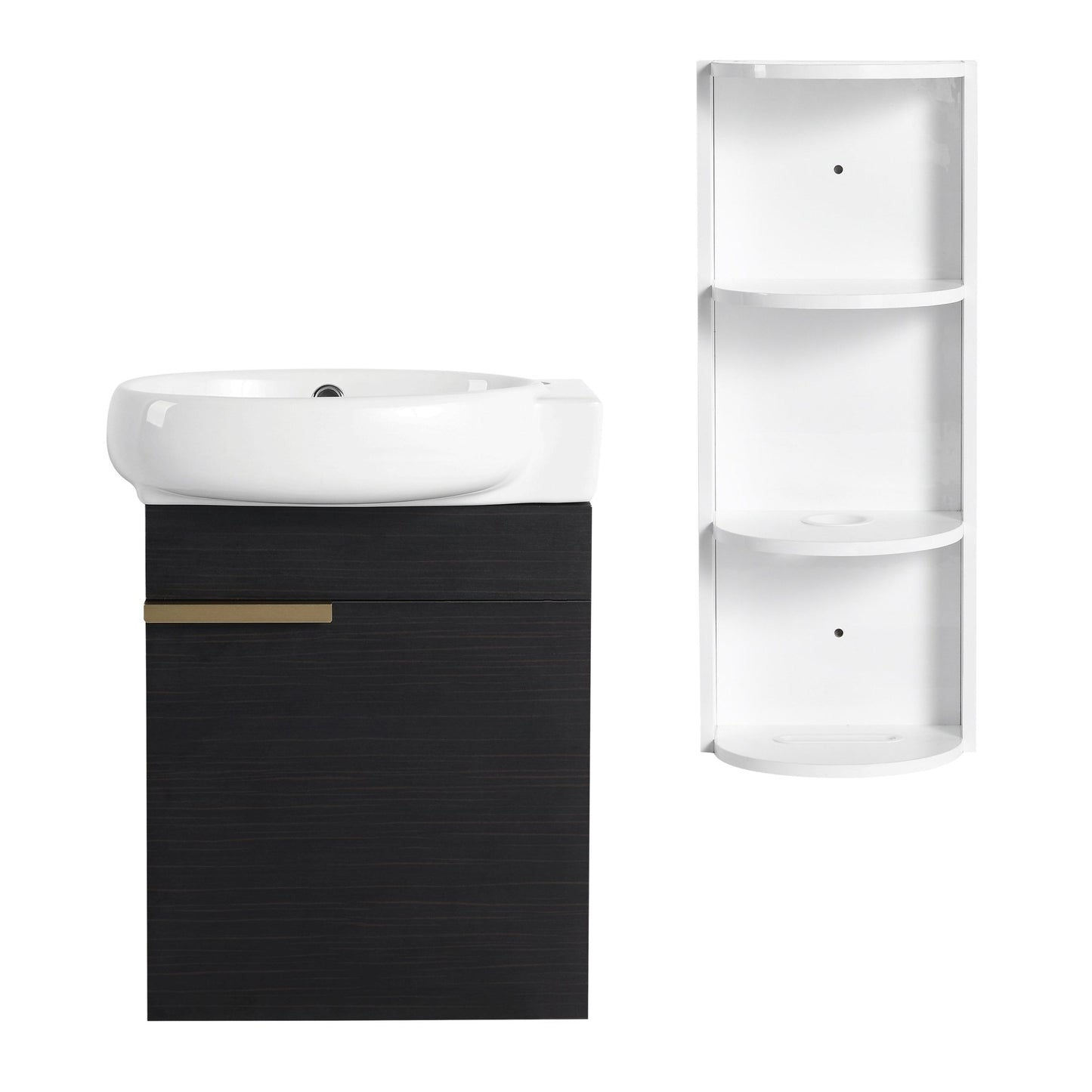 Soft Close Doors Bathroom Vanity With Sink and Storage Rack,16 Inch For Small Bathroom - 1st Choice Furniture Direct
