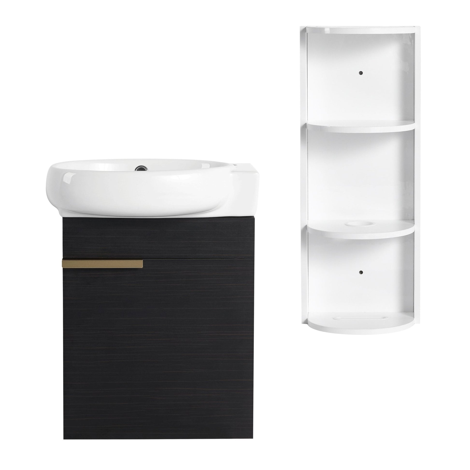 Soft Close Doors Bathroom Vanity With Sink and Storage Rack,16 Inch For Small Bathroom - 1st Choice Furniture Direct