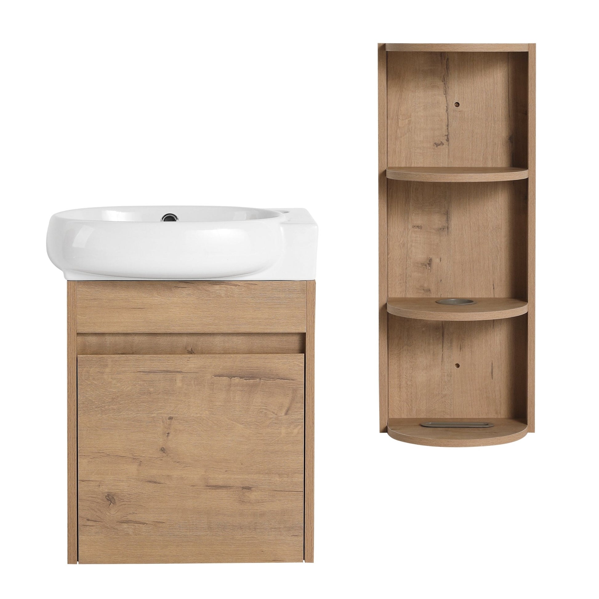 Soft Close Doors Bathroom Vanity With Sink and Storage Rack,16 Inch For Small Bathroom - 1st Choice Furniture Direct