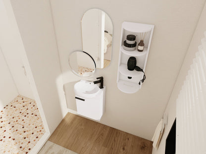 Soft Close Doors Bathroom Vanity With Sink and Storage Rack,16 Inch For Small Bathroom - 1st Choice Furniture Direct