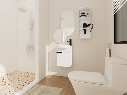 Soft Close Doors Bathroom Vanity With Sink and Storage Rack,16 Inch For Small Bathroom - 1st Choice Furniture Direct