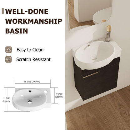 Soft Close Doors Bathroom Vanity With Sink,16 Inch For Small Bathroom - 1st Choice Furniture Direct