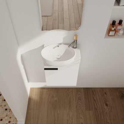 Soft Close Doors Bathroom Vanity With Sink,16 Inch For Small Bathroom - 1st Choice Furniture Direct