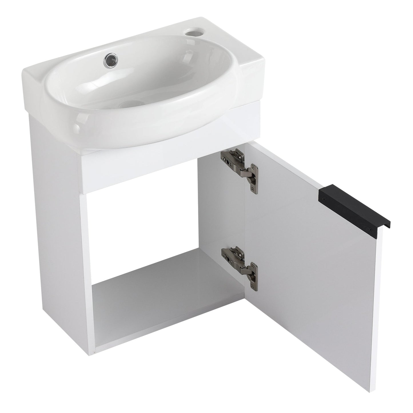Soft Close Doors Bathroom Vanity With Sink,16 Inch For Small Bathroom - 1st Choice Furniture Direct